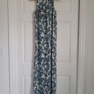 Loft Blue Paisley Pattern Halter Maxi Dress